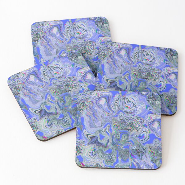 Item preview, Glitch marble pattern acid blue designed and sold by ANAKOTO.
