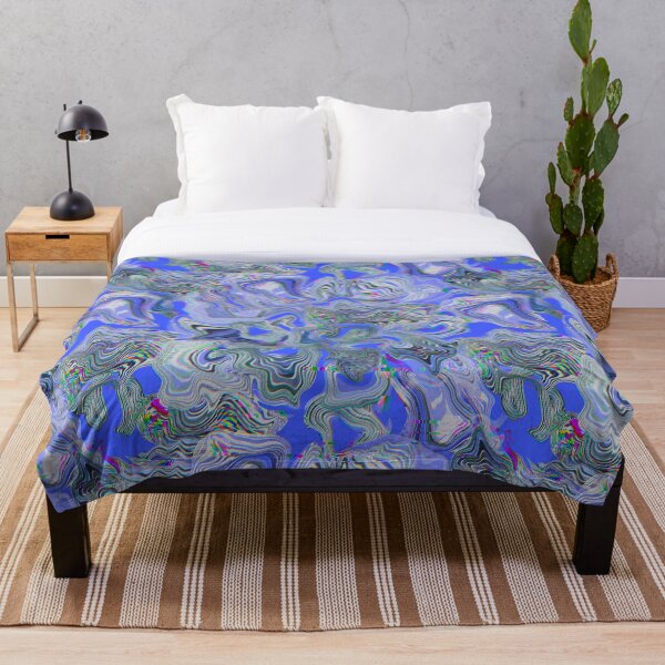 Item preview, Glitch marble pattern acid blue designed and sold by ANAKOTO.