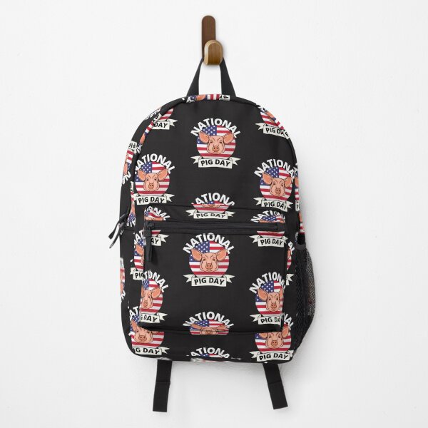Item preview, NATIONAL PIG DAY, AMERICAN FLAG, AMERICAN PIG FARMER, PIG HEAD,  designed and sold by R B Chrystal.