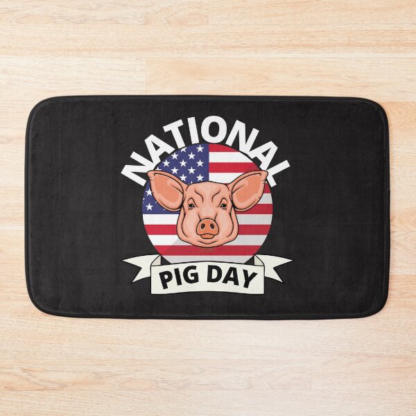 Item preview, NATIONAL PIG DAY, AMERICAN FLAG, AMERICAN PIG FARMER, PIG HEAD,  designed and sold by R B Chrystal.