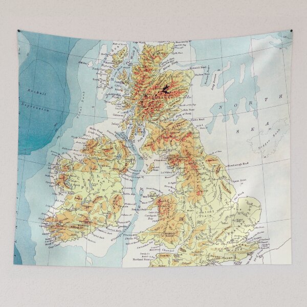 Item preview, Vintage Map of Great Britain designed and sold by redoARTstore.