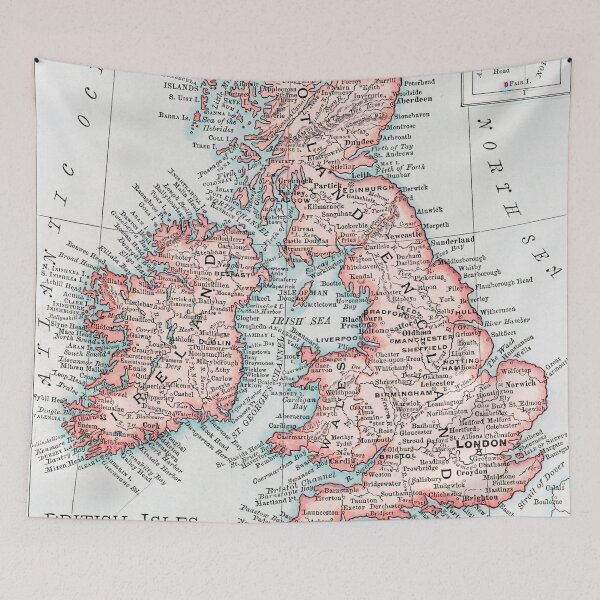Item preview, Vintage Map of Great Britain designed and sold by redoARTstore.