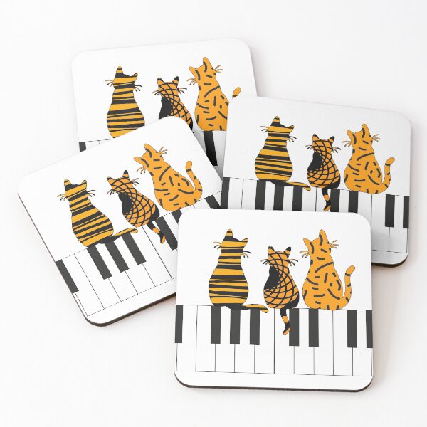Item preview, Piano Music Cats pattern designed and sold by Move-Art.