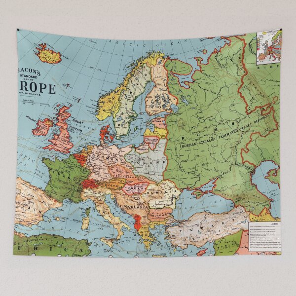Item preview, Vintage map of Europe designed and sold by redoARTstore.