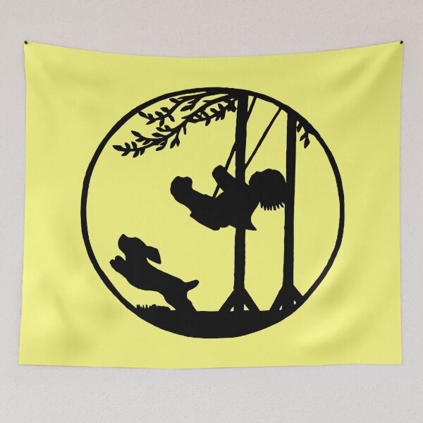 Item preview, Silhouette art, child on a swing, dog designed and sold by aapshop.