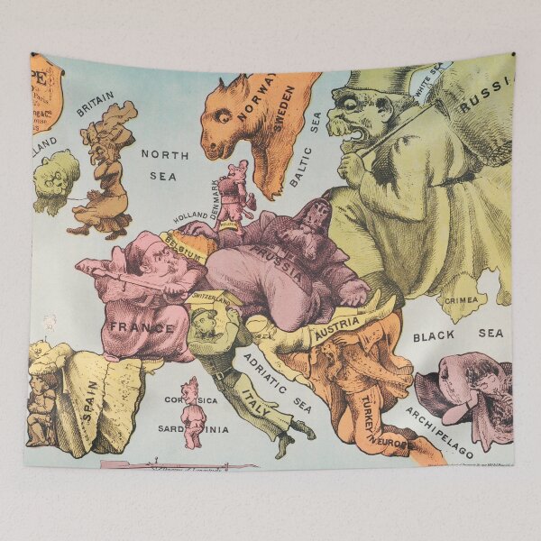 Item preview, Vintage cartoon map of Europe designed and sold by redoARTstore.