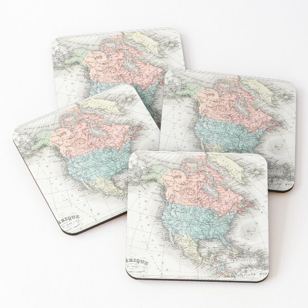 Item preview, Vintage Map of North America designed and sold by redoARTstore.