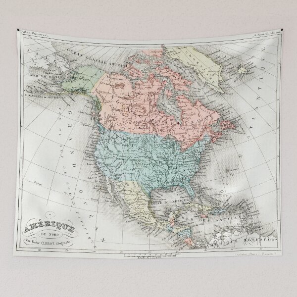 Item preview, Vintage Map of North America designed and sold by redoARTstore.