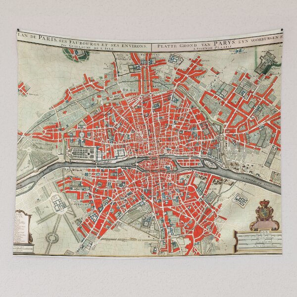 Item preview, Vintage Map of Paris designed and sold by redoARTstore.