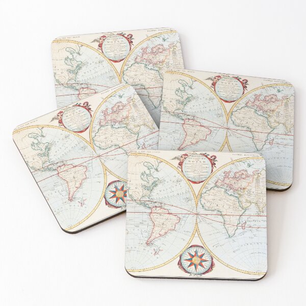 Item preview, Vintage World Map designed and sold by redoARTstore.