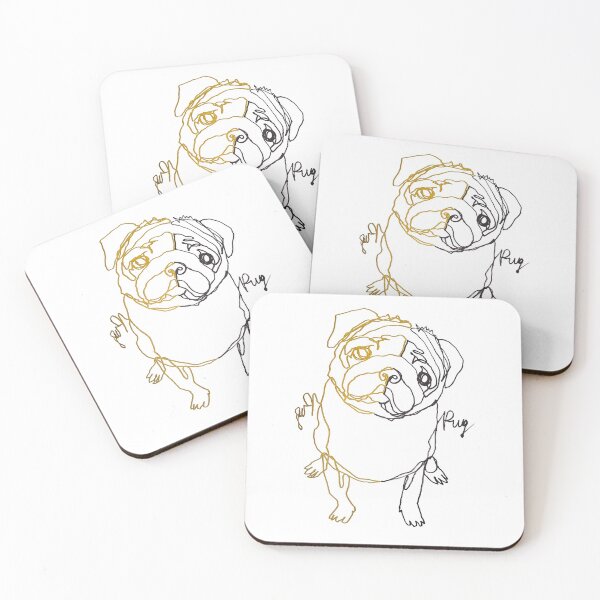 Item preview, Pug ambidextrous line drawing designed and sold by orangerinka.