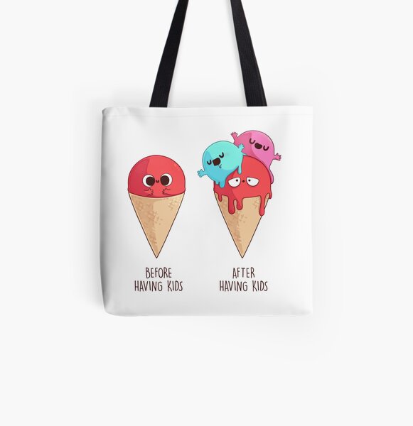 Before After Having Kids Bolsa estampada de tela