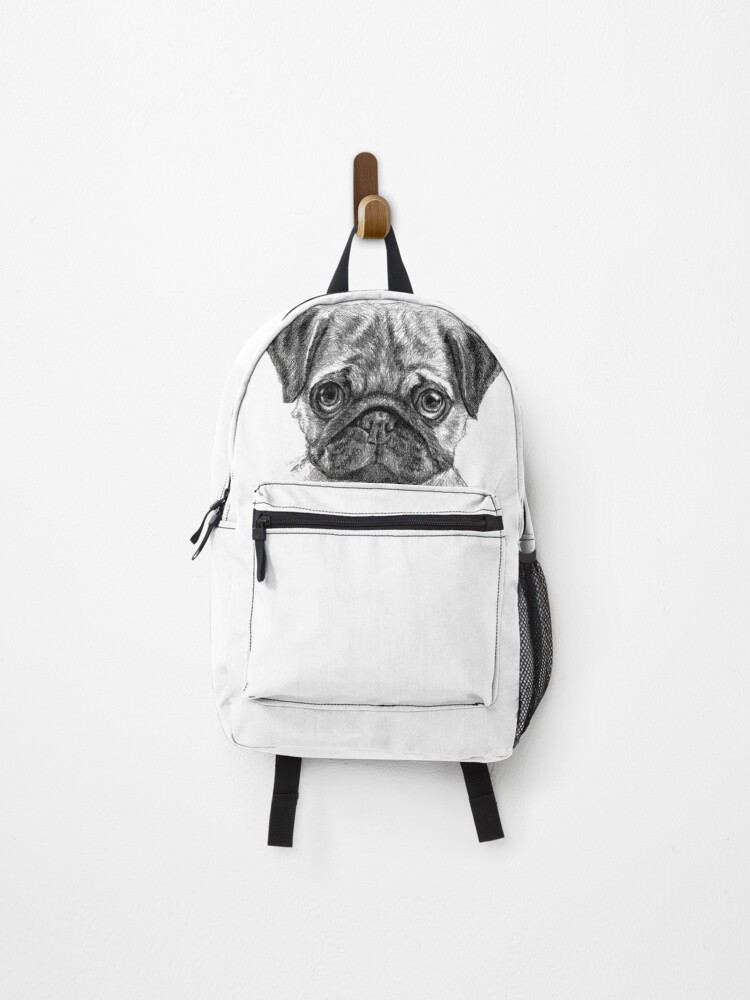 black pug backpack