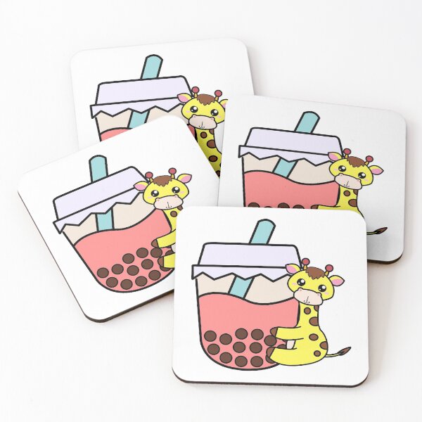 Item preview, Baby Kawaii Giraffe Hugs Sweet Bubble Tea Pink Boba Tea designed and sold by 4U2NV-LDN.