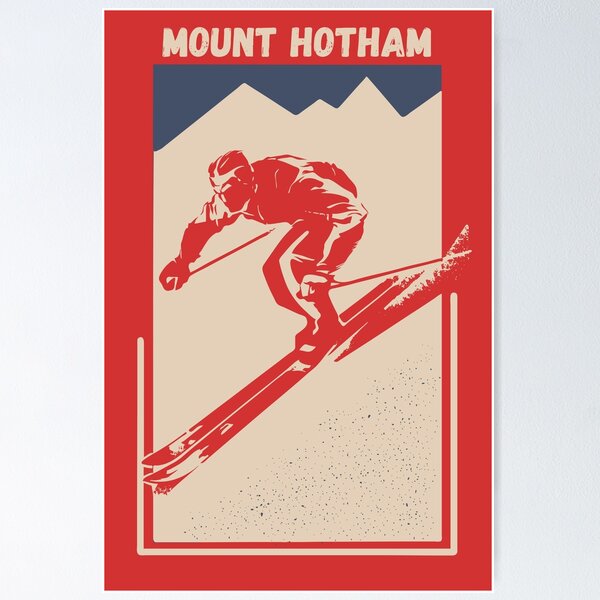 Item preview, Mount Hotham Australia Ski Resort Vintage Red Geometric Poster designed and sold by Vintage-TM.