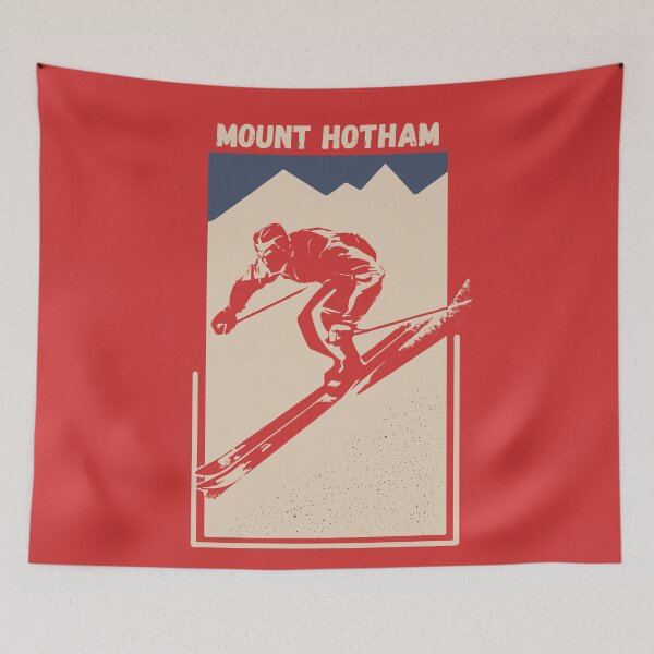 Item preview, Mount Hotham Australia Ski Resort Vintage Red Geometric Poster designed and sold by Vintage-TM.