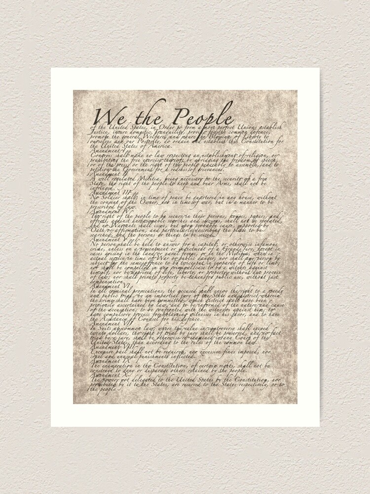 Bill Of Rights Us Constitution T-Shirt On Parchment Paper Bill Of Rights Us Constitution T-Shirt On Parchment Paper