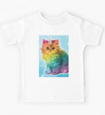 Unicorn Rainbow Cat Kitten Kids Tee