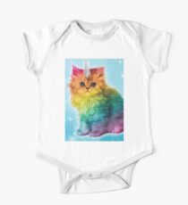 Unicorn Rainbow Cat Kitten Kurzärmeliger Einteiler