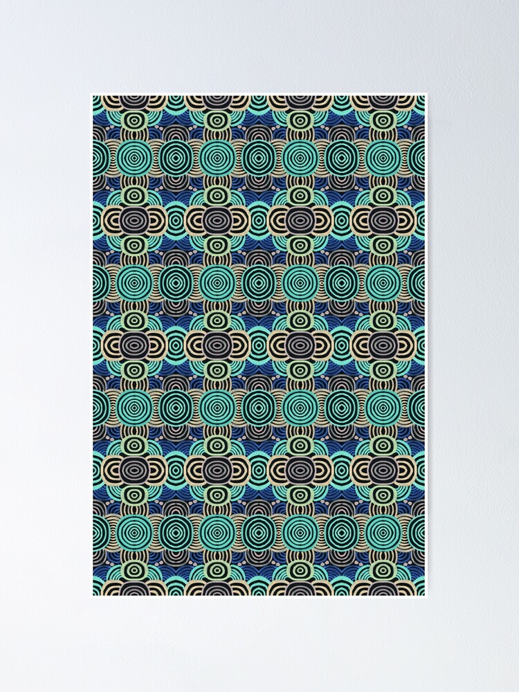 Thumbnail 1 of 3, Poster, Abstract Circles Pattern Blue designed and sold by Zeichenbloq.
