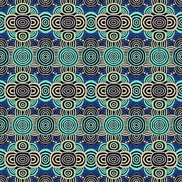 Artwork thumbnail, Abstract Circles Pattern Blue by Sebastian Grafmann