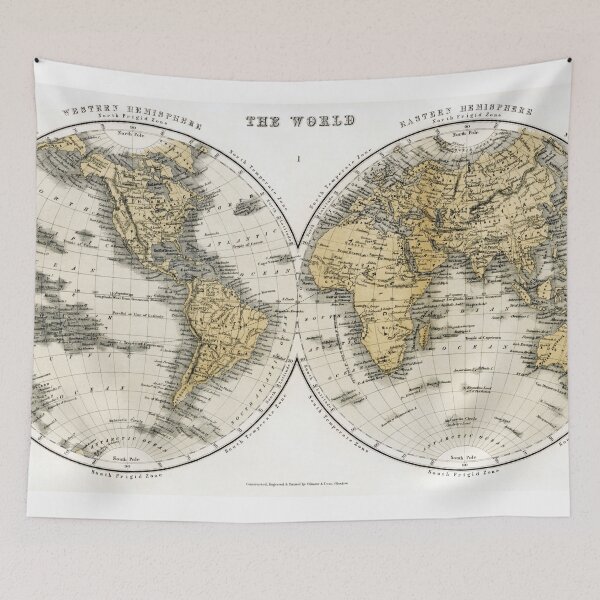 Item preview, Vintage World Map designed and sold by redoARTstore.