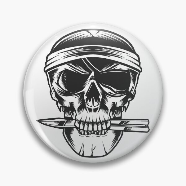 Item preview, Pirate Skull with balisong knife butterfly knives designed and sold by Piztees.