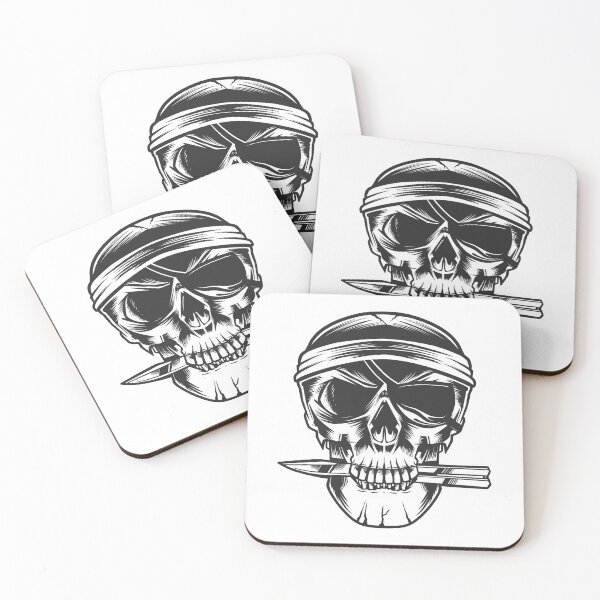 Item preview, Pirate Skull with balisong knife butterfly knives designed and sold by Piztees.