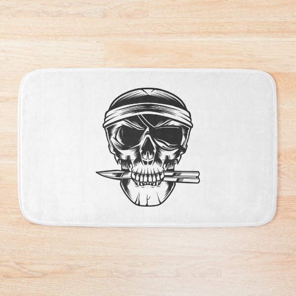 Item preview, Pirate Skull with balisong knife butterfly knives designed and sold by Piztees.