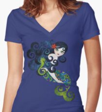 Aquamarine Mermaid Women's Fitted V-Neck T-Shirt