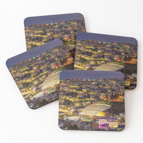 Item preview, Night cityscape of Amman, Jordan with the Roman Theatre designed and sold by Bert Beckers.
