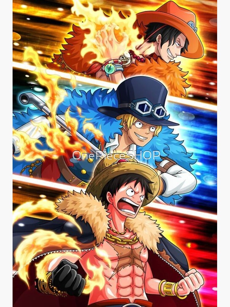 One Piece ASL Ace Sabo Luffy HD Print Wall Poster Scroll Room Decor