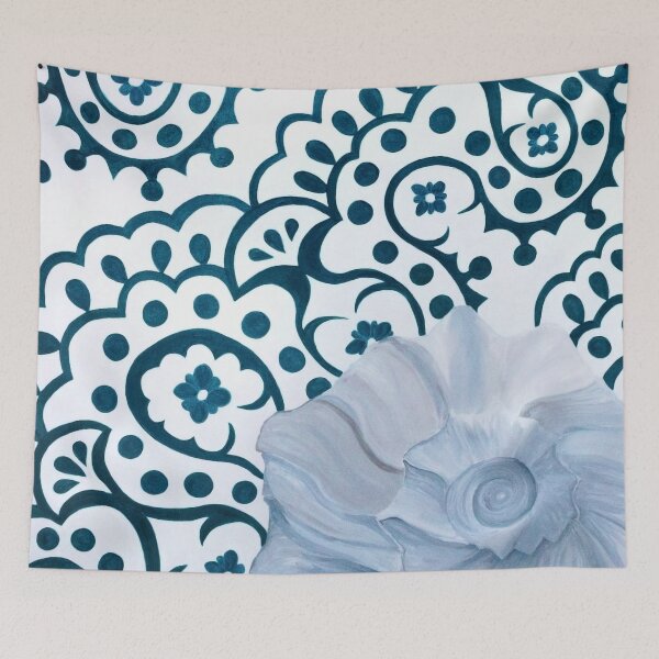Item preview, Conch Shell on Modern Deep Teal Scroll Art designed and sold by Lena Cox Studio.