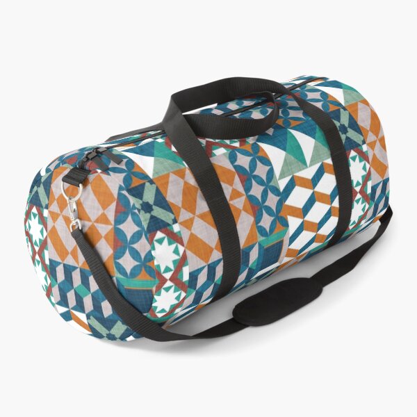 Item preview, Geometric tiles inspiration patchwork // orange teal and green designed and sold by SelmaCardoso.
