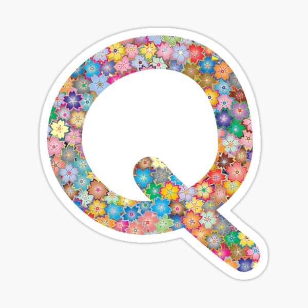Item preview, Letter Q Capital Alphabet Colorful Flowers Funny Q Gift designed and sold by Shariss.