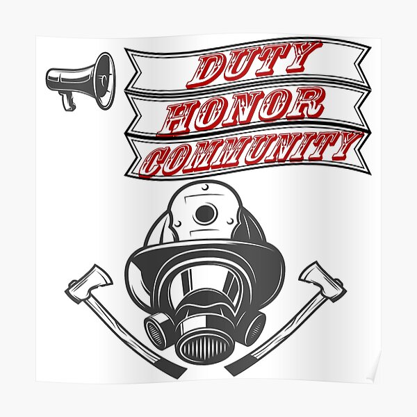 "Firefighter Slogans" Poster by Takido Redbubble