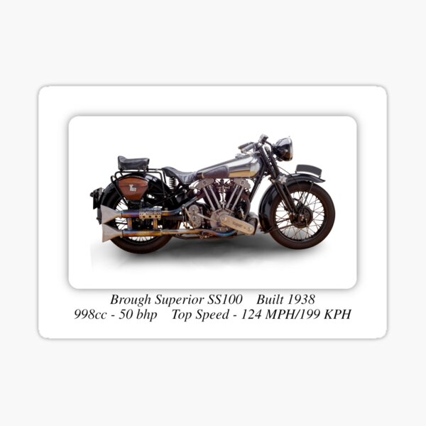Brough Superior SS100 Motorcycle Print or Poster Sticker