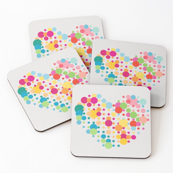 Item preview, Heart - dotted design in neon pastel colours designed and sold by greatnorris.