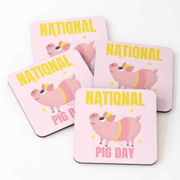 Item preview, National Pig Day Happy Pig for Pig Lovers Pink Stars Oink Cute Pigs designed and sold by KLINESTORE.