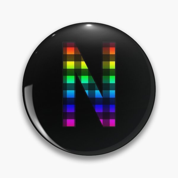 Item preview, The Letter N - Monogram in Rainbow and Black Buffalo Plaid designed and sold by Bumblefuzzies.