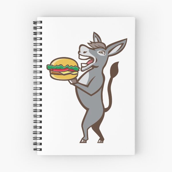 Item preview, Donkey Mascot Serving Hamburger Isolated Retro designed and sold by patrimonio.