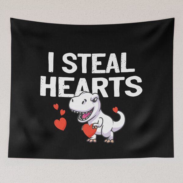 Item preview, I Steal Hearts Loveasaurus I Boys Valentines Day Kids Dinosaur T rex Lover  designed and sold by RedJazz.