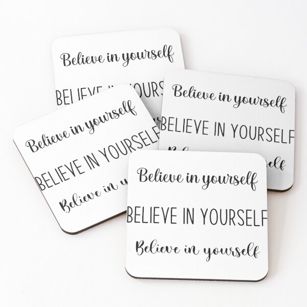 Item preview, "Believe in yourself" quote stickers pack designed and sold by mindofelly.
