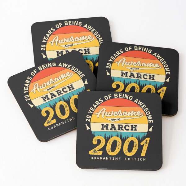 Item preview, 20 Years of Being Awesome Since 2001 March designed and sold by TrendingTees4u.