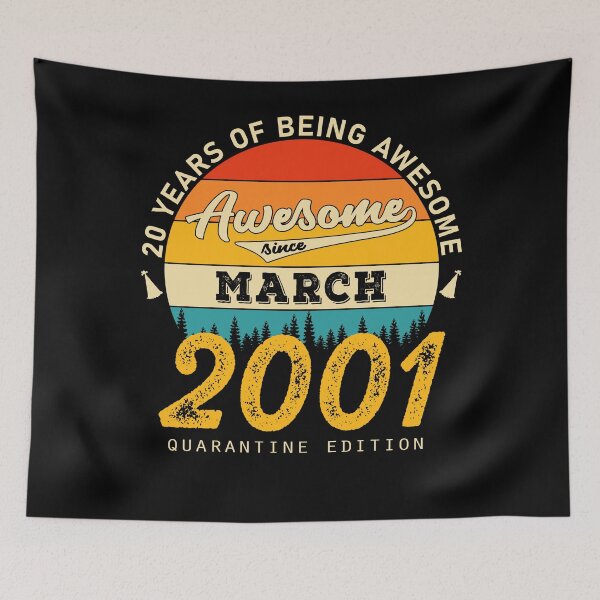 Item preview, 20 Years of Being Awesome Since 2001 March designed and sold by TrendingTees4u.
