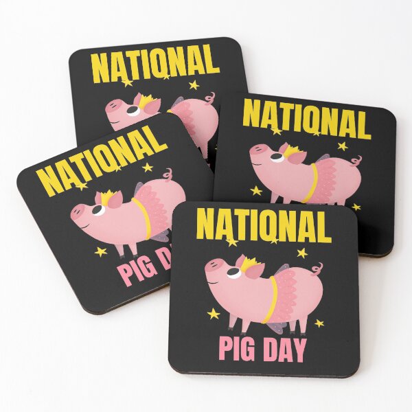 Item preview, National Pig Day Happy Pig for Pig Lovers Pink Stars Oink Cute Pigs designed and sold by KLINESTORE.