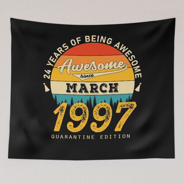 Item preview, 24 Years of Being Awesome Since 1997 March designed and sold by TrendingTees4u.