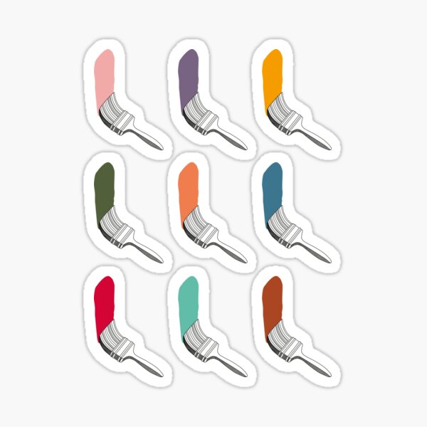 Item preview,  Multicolored brushes pop art style illustration. Modern and cool Color Palette designed and sold by elza-ri.