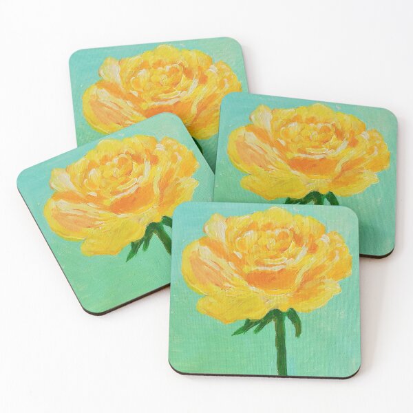 Item preview, yellow rose painting designed and sold by Fiveladiesart.