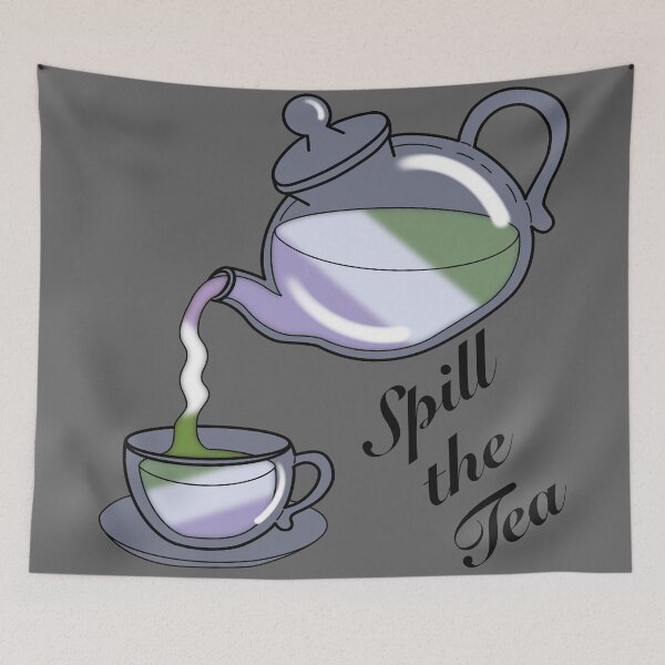 Item preview, Spill the tea Genderqueer Flag designed and sold by NerdyCupcake559.
